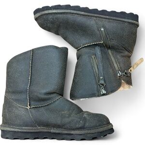 Bearpaw suede sherpa zip boots sz 6